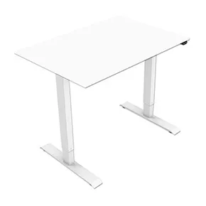 Pracovný stôl, elektricky nastaviteľná výška, biela doska, 75x159cm, rozsah 500 mm, biely, 70 kg nosnosť, ergo